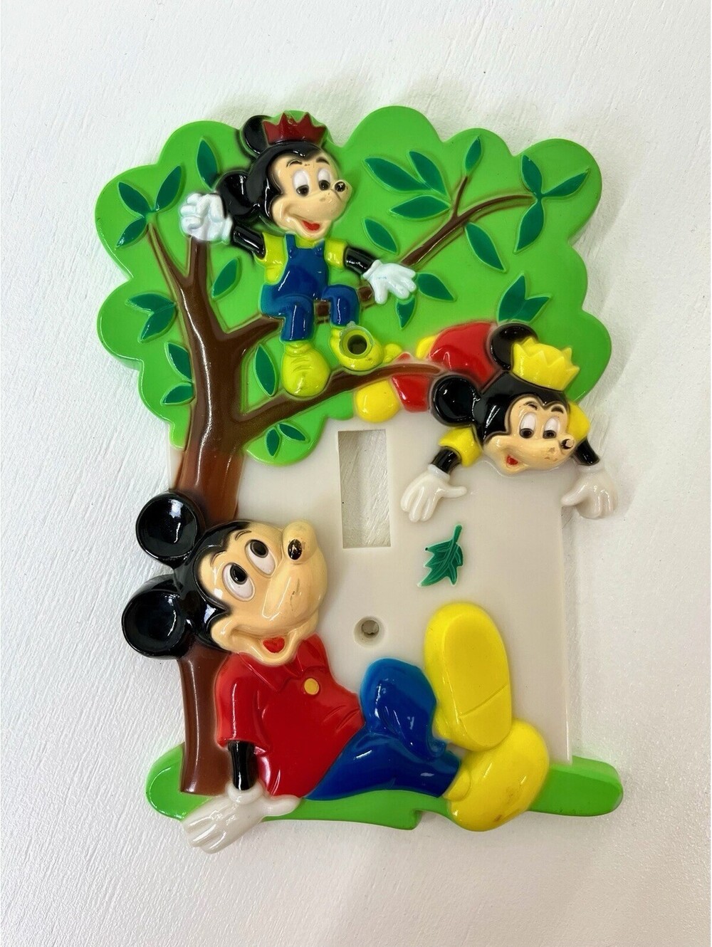 Vintage 1976 Disney Mickey Mouse Morty Ferdie Light Switch Plate Cover Doly Toy